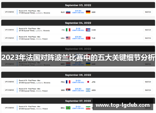 2023年法国对阵波兰比赛中的五大关键细节分析